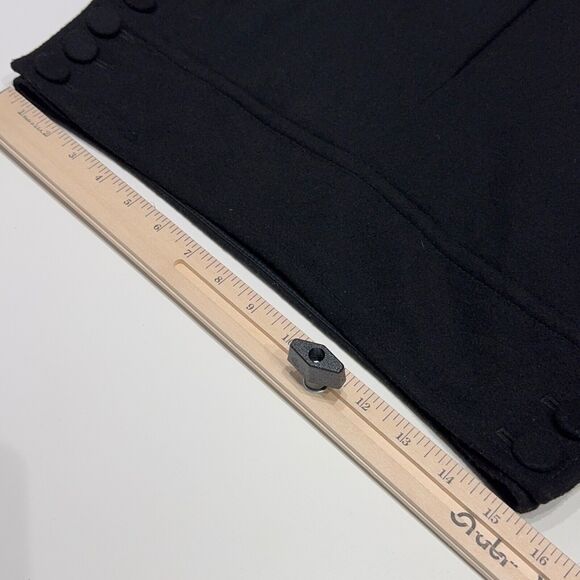 J. Crew Black Wool Cashmere Blend Mini Skirt Front Buttons Pockets Women Size 6P - Picture 8 of 9